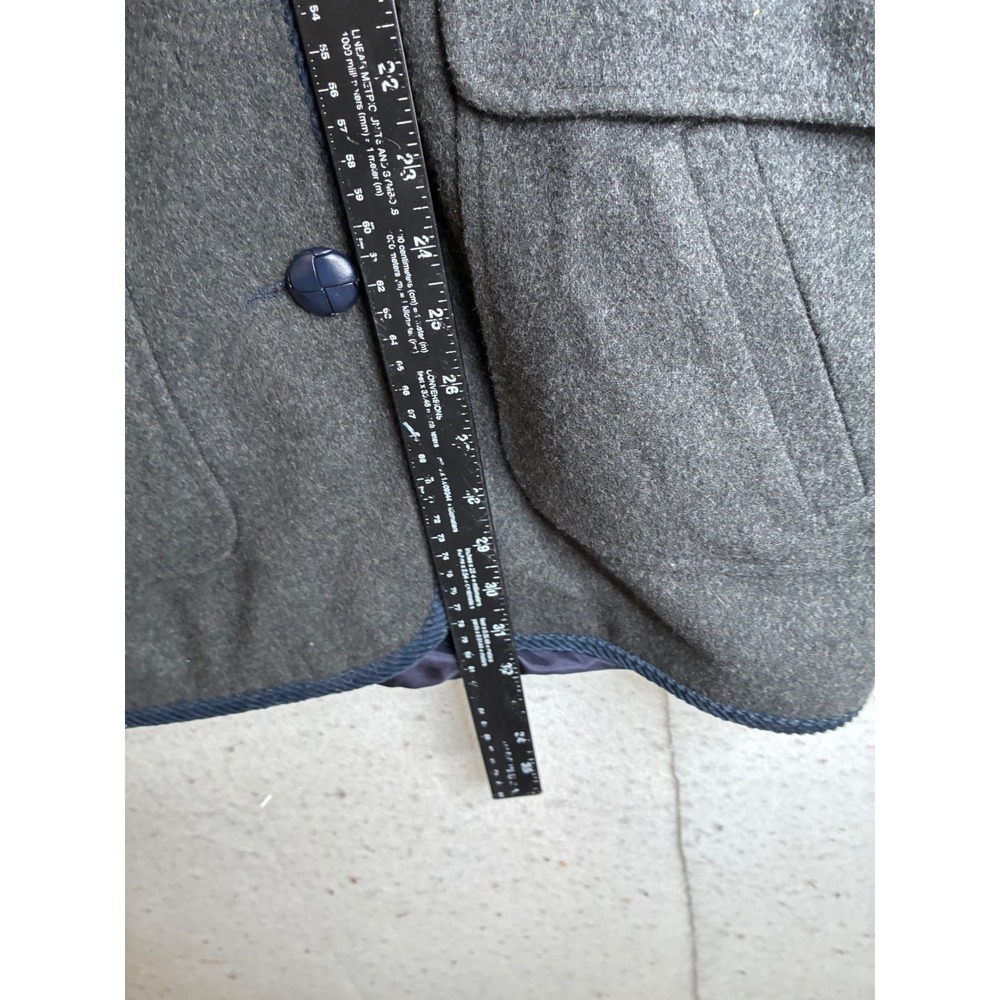Herman Kay Wool Blend Colorblock Jacket Navy Cream Grey Vintage Size 6 - Picture 3 of 10